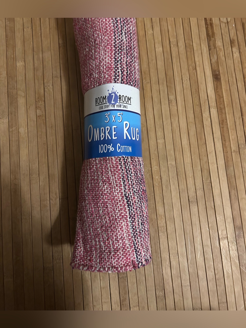 Room 2 Room Pink & Purple Ombré Rug 3’ to 5’ 100% Cotton Rug - NWOT